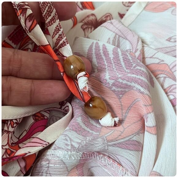 NWT Cupshe Open Front Elasticize Waist Tie Tropical Beach Cover Up Kimono XL - Picture 5 of 12